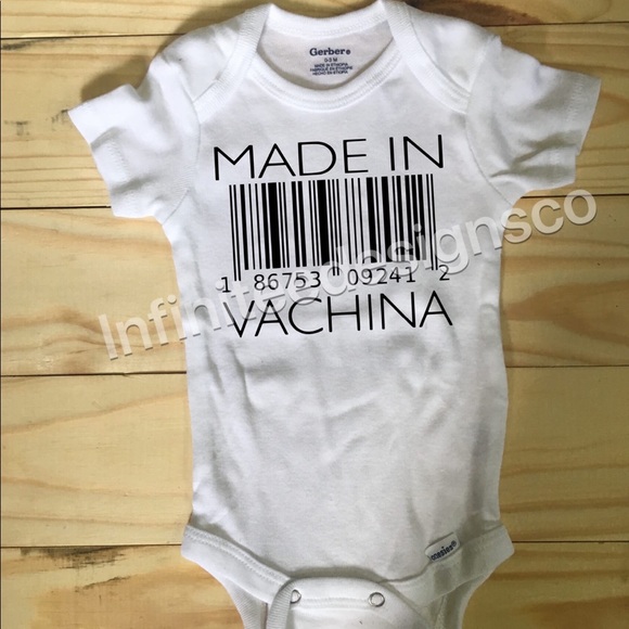 Made in California Baby Romper Barcode